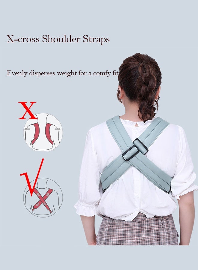 MANBO Adjustable Baby Wrap Carrier - Breathable Ergonomic Sling for Newborn to Toddler 0-15kg, Front/Back Carry, One Size Fits All - Image 5